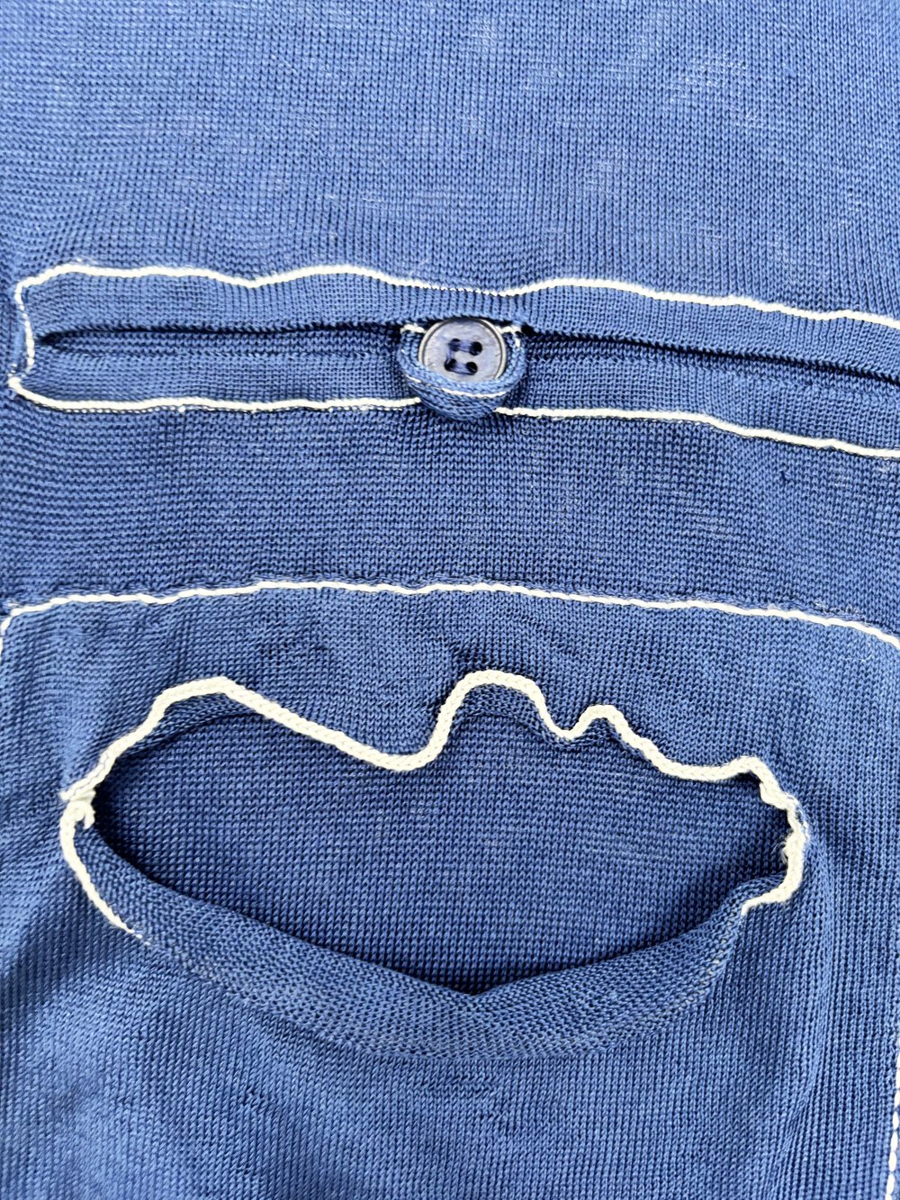 Balenciaga S/S 2003 blue silk pocket top — JAMES VELORIA